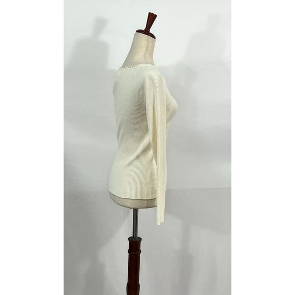 SEZANE Sz M Medium Ecru Maha Knit Top Jumper Sweater NWT - Picture 6 of 9